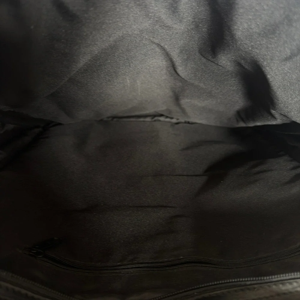 Unbranded Black Genuine Leather Laptop Backpack Briefcase Convertible Travel Bag